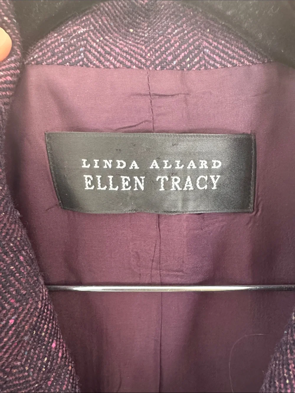 Linda Allard Ellen Tracy Women's Double-Breasted Plum Blazer & Trouser Suit